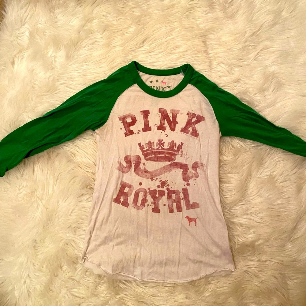 PINK! 3/4 sleeve t shirt medium